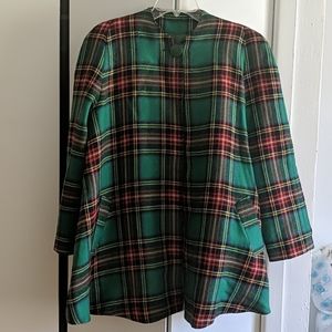 Vintage 1993 Green plaid cape w sleevesfrom Spain